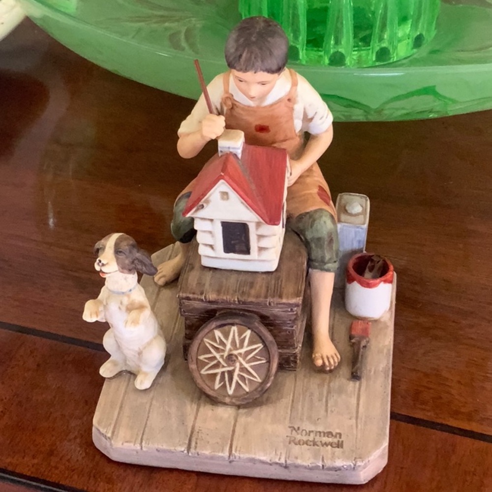 NORMAN ROCKWELL “ A DOLLHOUSE FOR SIS” by NORMAN ROCKWELL FIGURINE CERAM…